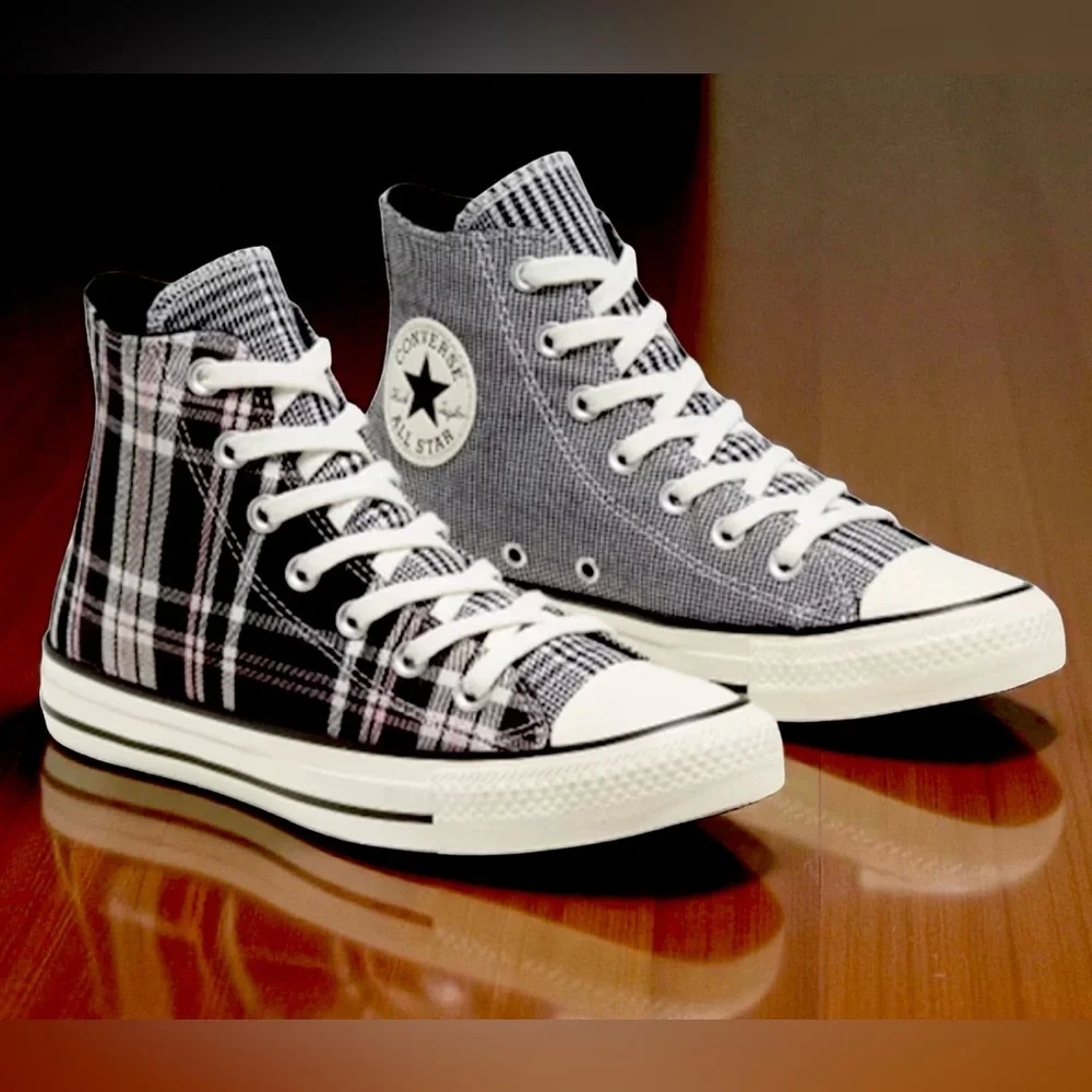 Converse Chuck Taylor All Star Women’s  Hi “Twisted Prep” BLACK/WHITE/EGRET - Picture 14 of 14